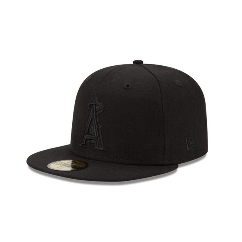 MLB Los Angeles Angels Black On Black 59Fifty Fitted (PRJ0208) - Black New Era Caps